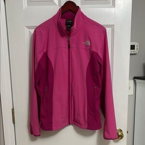 The North Face Pink Lightweight Rain/Windbreaker Jacket with Athletic Cut